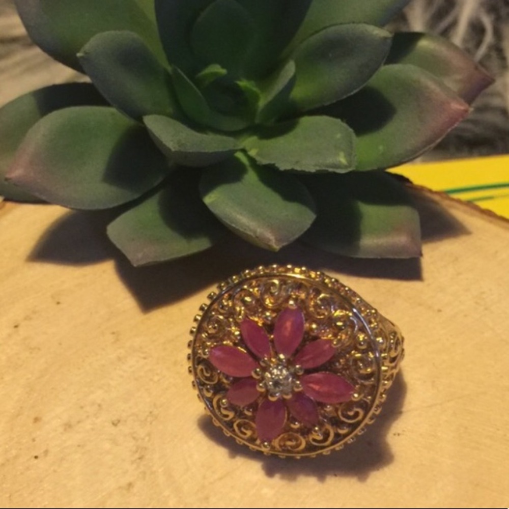 14k Over Silver Ruby Ring - image 7